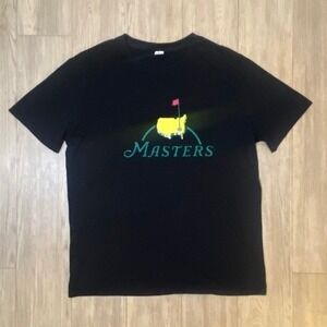 Masters Tournament Golf T-Shirt Men's XL Black Graphic Short Sleeve Crew Neck